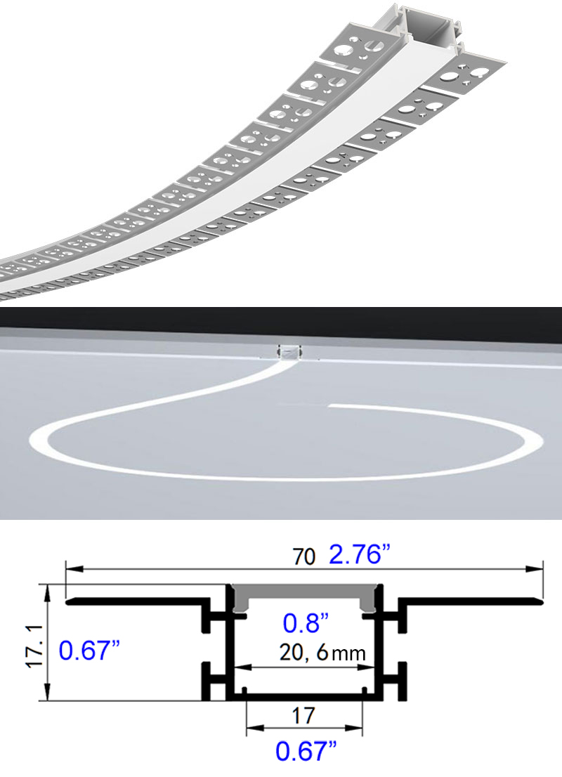 X Mm Bendable Plaster In Led Channel For Mm Tape Light